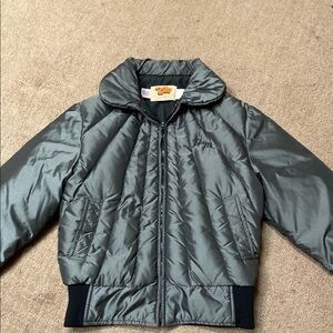 Vintage Down Quilted Puffer Jacket with High Collar Cozy Down Insulated Ski